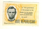 Errinnophilie US Cinderrella  Vote Republican 1964 Abraham Lincoln - Etichette Di Fantasia