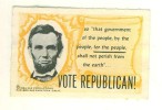 Errinnophilie US Cinderrella  Vote Republican 1964 Abraham Lincoln - Fantasy Labels