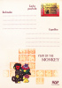 SINGES,YEAR OF THE MONKEY 2004 STATIONERY CARD,ENTIER POSTAL,UNUSED ROMANIA. - Apen