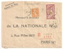 Lettre - ALPES MMES - Recette Auxiliaire NICE-D/TP N°121+N°158 - 1924 - Lettres & Documents