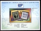 Samoa 1997, Philatelic Exhibition, Stamp On Stamp, Map,  United States, MS  Miniature - Samoa