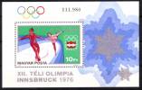 HUNGARY - 1975. Winter Olympic Games, Innsbruck S/S - MNH - Blocs-feuillets