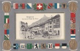 Suisse - Gruyères -  Rue Et Dent De Broc - Blasons - Carte Gaufrée - Aluminium - Broc