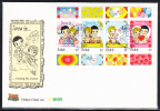 Ireland Scott #1100a FDC Booklet Pane Of 4 32p Love Is ... - Greeting Stamp Cachet: Newspaper Cartoon - FDC