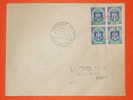 LETTRE 1958-N°337B Blason De Mostaganem En Bloc De 4 - 1er Jour Sur Enveloppe.  Superbe - Brieven En Documenten