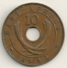 East Africa 10 Cents 1941 I -  KM#26.1 - British Colony