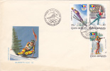 ROMANIA: Olympic Winter Games,Hockey, BOB,Skiing,TIR  ALBERTVILLE, FDC COVER, PREMIER JOUR 1992, Bucharest. - Kunstschaatsen