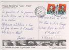 2 Timbres   / CP, Carte , Postcard Du  13 Nov 07 Pour La France , 2 Scans - Cartas & Documentos