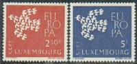 Luxembourg 1961 EUROPA CEPT 19 Doves Flying As One Birds Bird MNH Michel 647-648 Luxembourg 382-383 - Unused Stamps