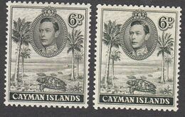 Cayman 1938 King George VI  6d  SG122b & SG122   MH - Kaaiman Eilanden