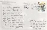 Beau Timbre / Carte, Postcard Du 31/10/10 Pour La France ,pli Angle Sup Gauche - Briefe U. Dokumente