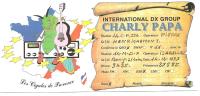 QSL . EXPE D.X. SPECIALE CALYPSO DEC 1997 . CHARLY PAPA - CB