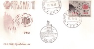 FDC157  -   "  EUROPA 1962 "  -  FDC  S.MARINO   25.10.1962 - 1962