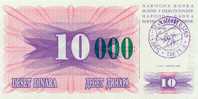 BOSNIA:  10 000 Dinara On 10 Dinara, 1993 UNC *P-53c *16mm High Green Zeroes - 24.12.1993 - Bosnia Y Herzegovina