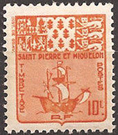 SAINT-PIERRE And MIQUELON..1947..Michel # 67...MLH...Portomarken. - Unused Stamps