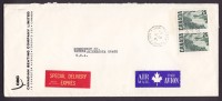 Canada CSC, SPECIAL DELIVERY EXPRÉS & Registered Recommandée Einschreiben Label Cover 1950 WADENA USA - Covers & Documents