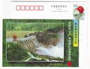 Dam Flood Water Discharge,wanman Hydropower Station,CN 99 Lincang Green Hope Project Advertising Pre-stamped Card - Acqua