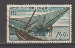 Afrique Equatoriale  Française (AEF) : Pêcheurs Kotokp Sur Le Lac Tchad - Bateau - Ressources De L'AEF - Used Stamps