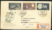 1961 Czechoslovakia Registered FDC Cover Sent To Israel. Spacecraft, Universe. (B04150) - Brieven En Documenten