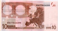 EURONOTES BANCONOTA BILLET DA 10 EURO S ITALIA J007.. TRICHET UNC FDS - 10 Euro