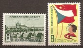 Chine China 1290/1** MNH  Pont Drapeaux Libération Tchécoslovaquie - Nuovi
