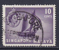 Singapore 1955 Mi. 34     10 C Queen Elizabeth II. & Ship Schiff Tonkong (Holztransporter) - Singapour (...-1959)