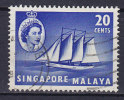 Singapore 1955 Mi. 36     20 C Queen Elizabeth II. & Ship Schiff Schoner Kokos-Inseln - Singapur (...-1959)