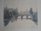 Tirage D'aquarelle Jacques Le Guernec. Pont Neuf, Notre- Dame Paris. - Watercolours