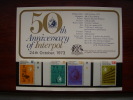 K.U.T. 1973 50th.Anniv.of INTERPOL - 4 VALUES Set To 2/50 With PRESENTATION CARD MNH. - Kenya, Oeganda & Tanzania
