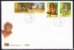 Ireland Scott #1154a, 1155, 1156 FDC  Endangered Animals: Cheetah, Oryx, Golden Lion Tamarin, Tiger - FDC