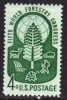 1960 USA World Forestry Congress Stamp Sc#1156 Deer River Tree Globe - Acqua