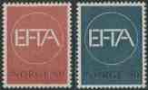 Norway Norge Norwegen 1967 Mi 551 /2 YT 505 /6 ** European Free Trade Association / Aufhebung Zollschranken EFTA-Emblem - Unused Stamps