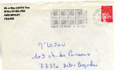 Enveloppe Timbrée De  Mr  Loutz  Y  A  Bruley 54 Adressée A Mr  Lojou A Beton-Bazoches  77 - Maschinenstempel (Werbestempel)