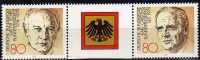 Bundespräsidenten 1982 BRD 1159-60 Als W5 Aus Block 18 ** 4€ Demokratie Scheel Carstens Wappen Se-tenant Of Germany - Se-Tenant