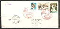 Japan 1974 Antarctic Mission Cover 1974 Ship Helicopter And Base Cancellor - Enveloppes