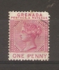 GRENADA - 1885 VICTORIA ISSUE 1d RED USED - Grenada (...-1974)