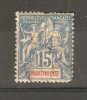 MARTINIQUE - 1892 TABLET ISSUE 15c BLUE USED   SG 38 - Usati