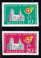 SUISSE - 1955 - MICHEL N° 611/12 ** NON DENTELES - COTE  = 72 EUROS - - Blocks & Sheetlets & Panes