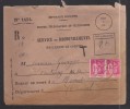 FRANCE 1938 N° 369 Paire Obl. S/lettre Entiére Recommandée - 1932-39 Paz