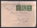 FRANCE 1921 N° Usages Courants Obl. S/lettre Entiére - Covers & Documents