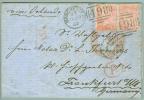 Grossbritanien 1862-01-27 Manshester Brief Nach Frankfurt Mit 2x 4Penny Paar - Lettres & Documents