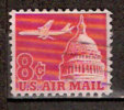 Timbre Etats-Unis Y&T Air Mail N° PA 61. Oblitéré. 8 Cents. Cote 0.15 € - 3a. 1961-… Usati