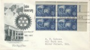 #1066 8-cent Rotary Issue Plate # Block Of 4, Chicago IL 23 February 1955 FDC First Day Cancel Postmark On Cover - 1951-1960