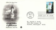#2972 32-cent Great Lakes Lighthouse, Marblehead Lake Erie, Cheboygan MI 17 June 1995,First Day Cancel Postmark On Cover - 1991-2000