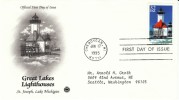 #2970 32-cent Great Lakes Lighthouse, St Joseph Lake Michigan, Cheboygan MI 17 June 1995,First Day Cancel Postmark - 1991-2000