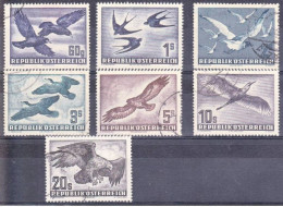 AUTRICHE - POSTE AERIENNE - YVERT N°54/60 OBLITERES - COTE = 400 EUROS - LE 55 Est * - OISEAUX - Autres & Non Classés