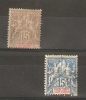 GUADELOUPE - 1892 TABLET ISSUE 15c GREY & 15c BLUE USED (heavy Hinge)  SG 40 & 50 - Usati