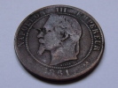 PIECE - FRANCE - SECOND EMPIRE - 10 CENTIMES - 1861 K - BORDEAUX - BARRE - NAPOLEON III TETE LAUREE - 10 Centimes