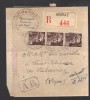 FRANCE 1946 N° 715 Bande De 3  Obl. S/lettre Entiére Recommandée AR - 1945-54 Marianne De Gandon