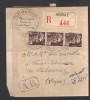 FRANCE 1946 N° 715 Bande De 3  Obl. S/lettre Entiére Recommandée AR - 1945-54 Marianne (Gandon)